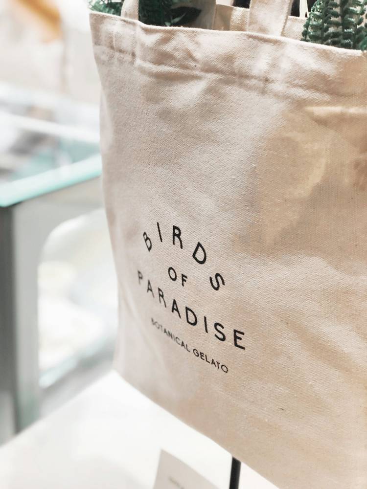 Printed canvas tote bag